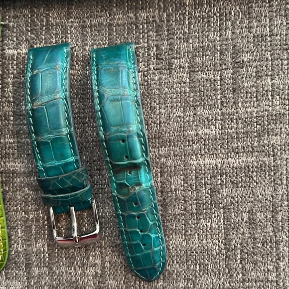 Michele Watch Straps in Silver, Green, and Blue Watches display picture 2